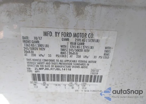 2018 Lincoln Mkx Reserve из США, поврежденный, VIN 2LMPJ8LR7JBL14118